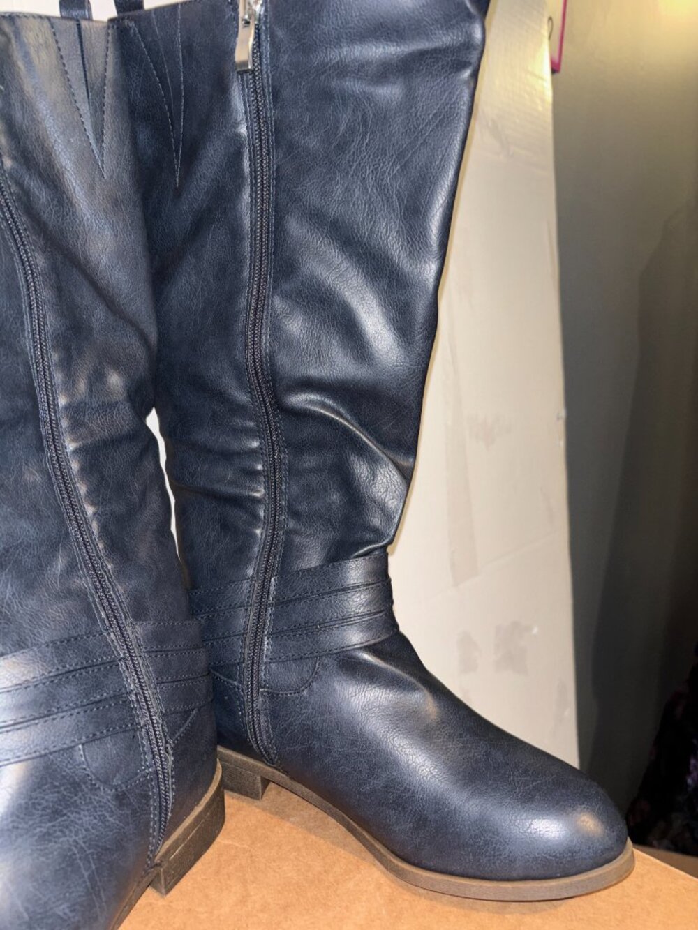 Journee Collection 'Ivie' Women's Knee-High Riding Boots – Navy, Size 7 (NIB) - Picture 4 of 12